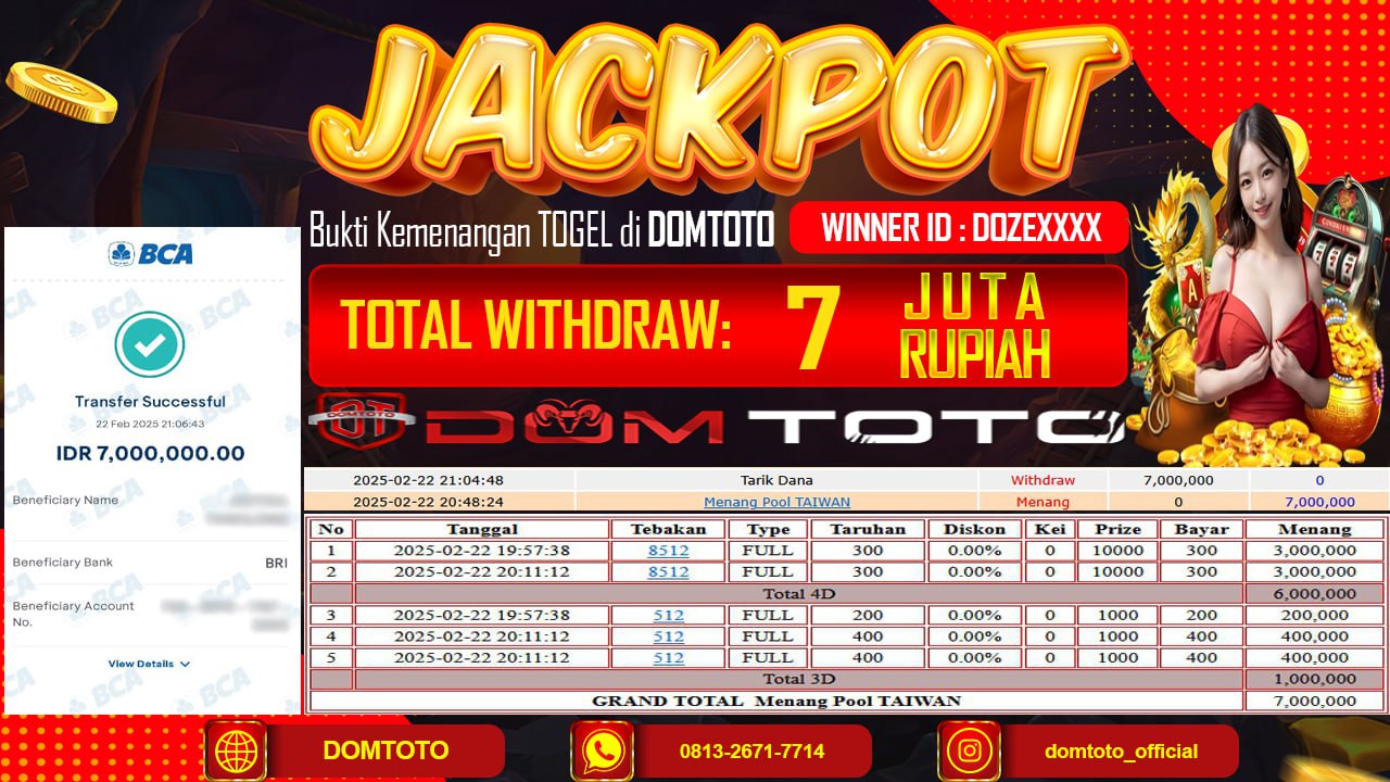 JACKPOT TOGEL TAIWAN 22 FEBRUARI 2025